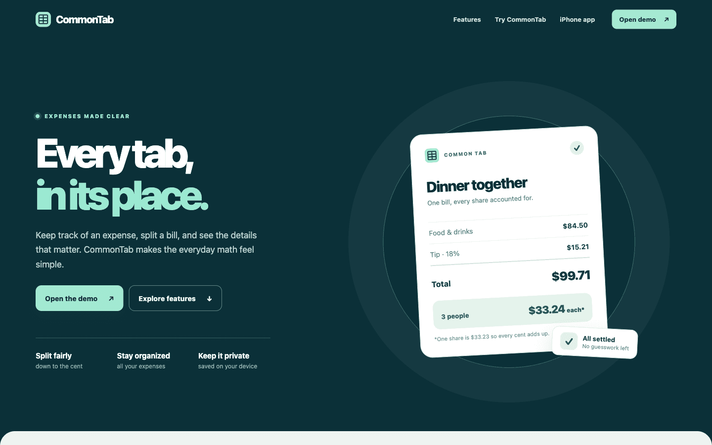 Common Tab screenshot